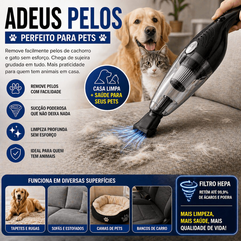 Aspirador Elétrico Portátil 2 em 1 — 220V, foto 8