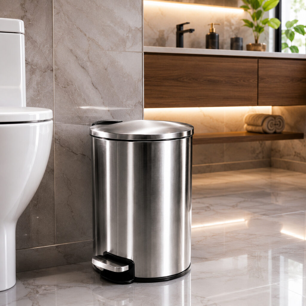 Lixeira Inox 5L PureStep Slim com Pedal e Fechamento Suave, foto 9
