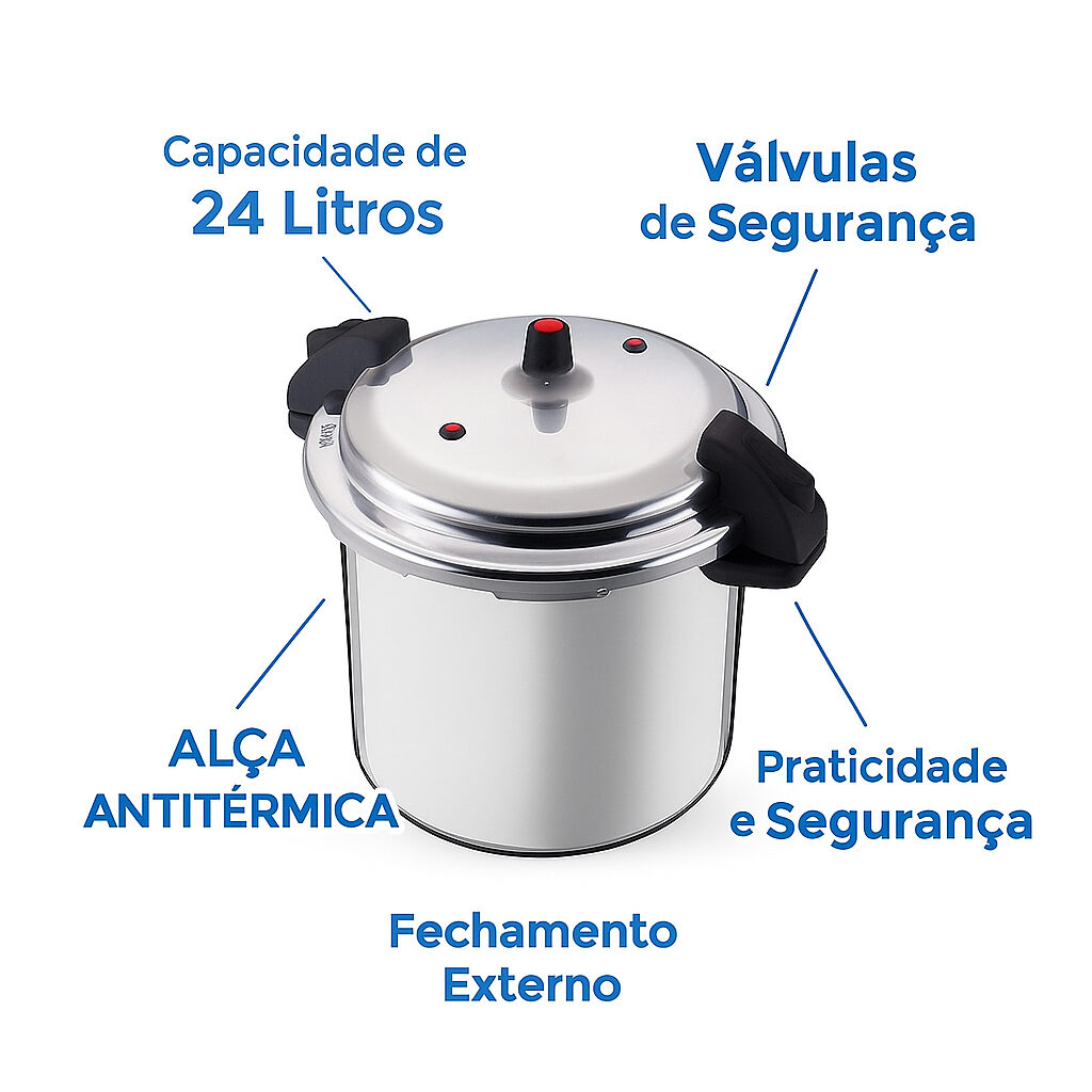Panela de Pressão Alta Capacidade 24 Litros, foto 3