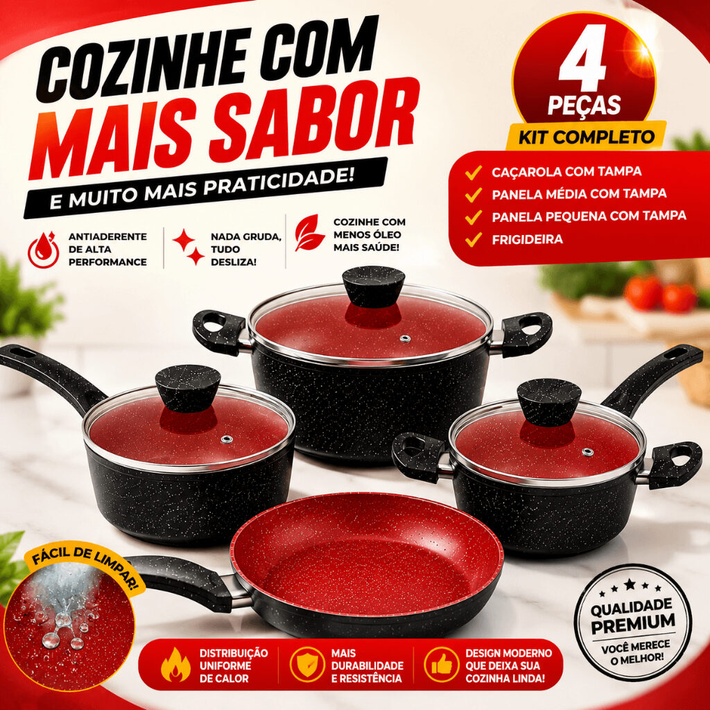Conjunto de Panelas Antiaderente 4 Peças, foto 7